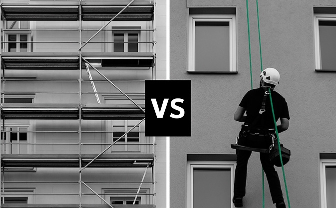 trabajos verticales vs andamios