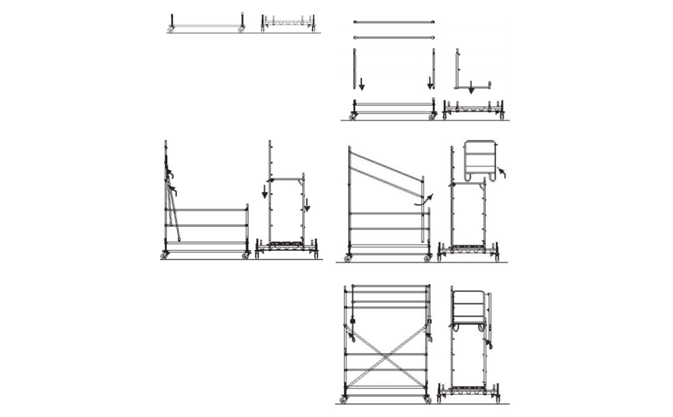 Montaje de una torre de trabajo móvil