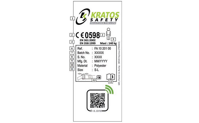 Arnés anticaídas Kratos Safety FA1020500A