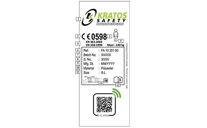 Arnés anticaídas Kratos Safety FA1010500A