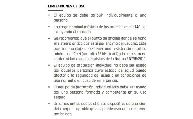 Revisión de equipos de protección individual