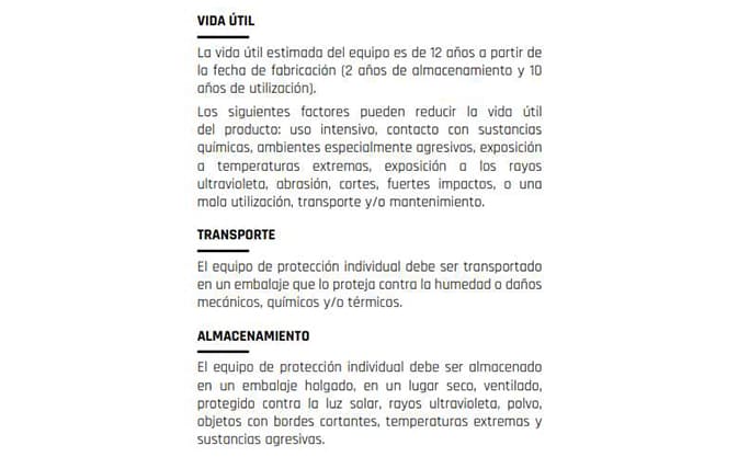 Revisión de equipos de protección individual